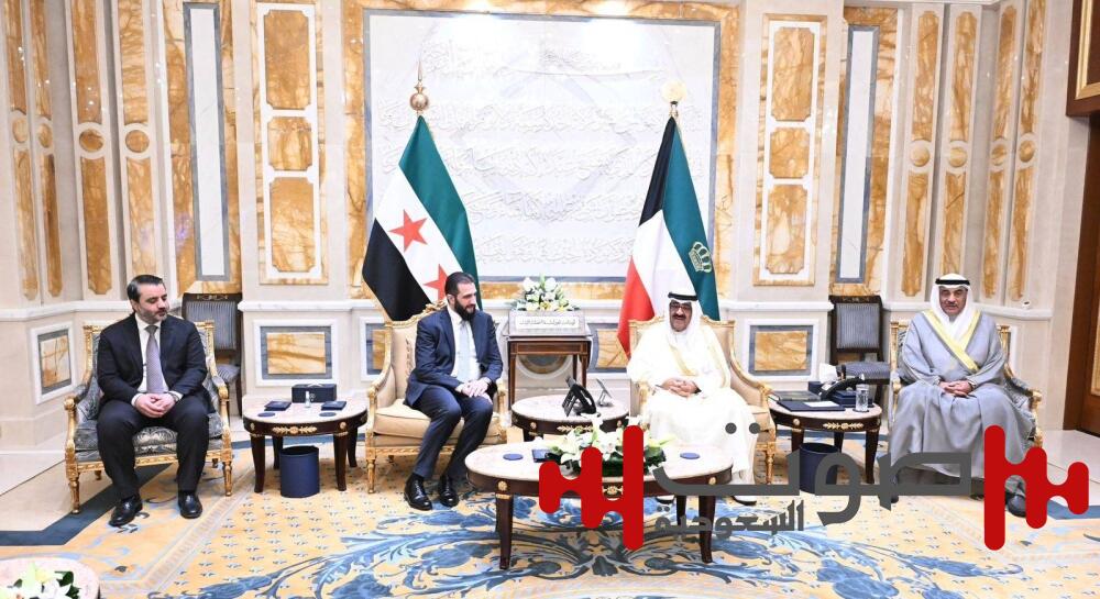 لافتة تثير الجدل في لقاء أمير الكويت والرئيس السوري!