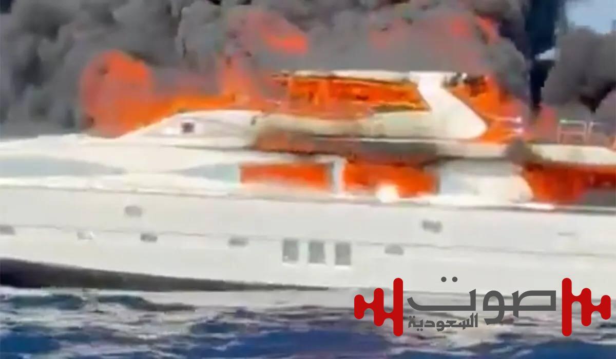 «دافنشي» يحترق.. أفخم يخوت العالم يتحول إلى رماد