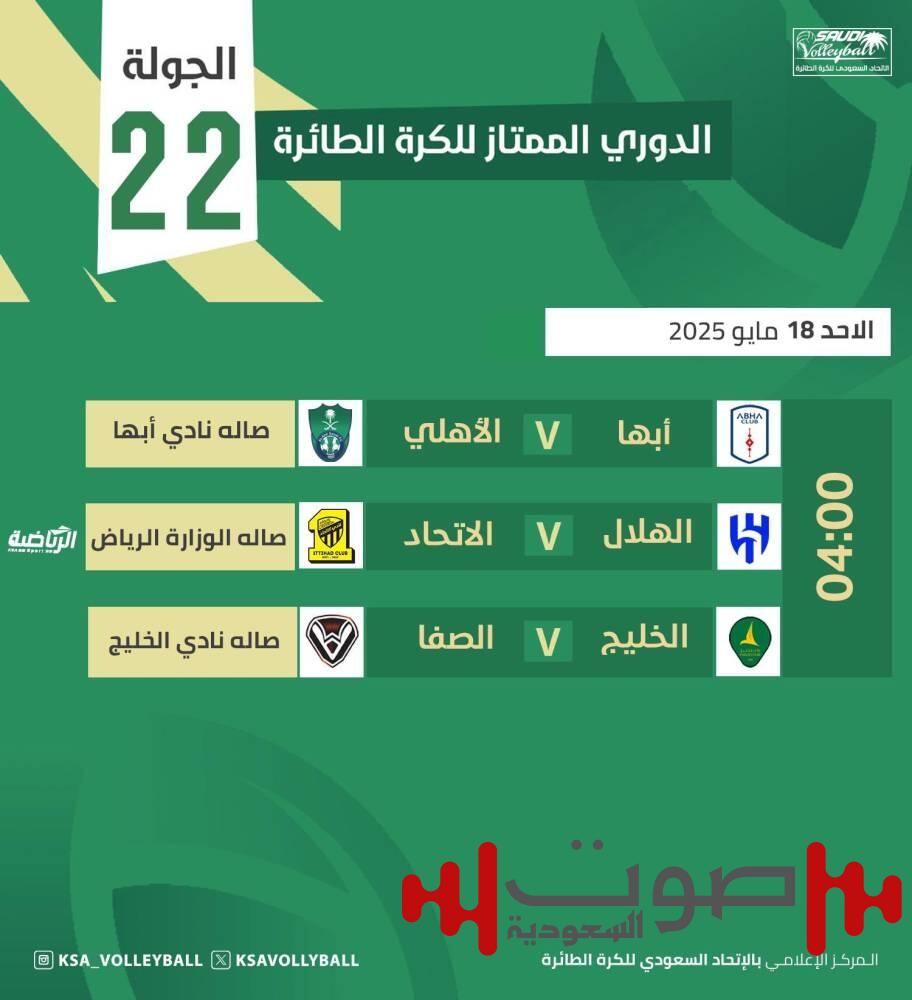 ثلاث مواجهات في ختام دوري الطائرة