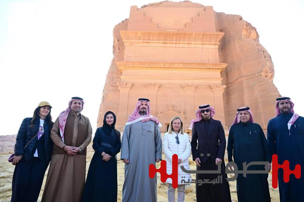 رئيسة وزراء إيطاليا تزور منطقة الحِجِر والمعالم التاريخية والأثرية في العُلا