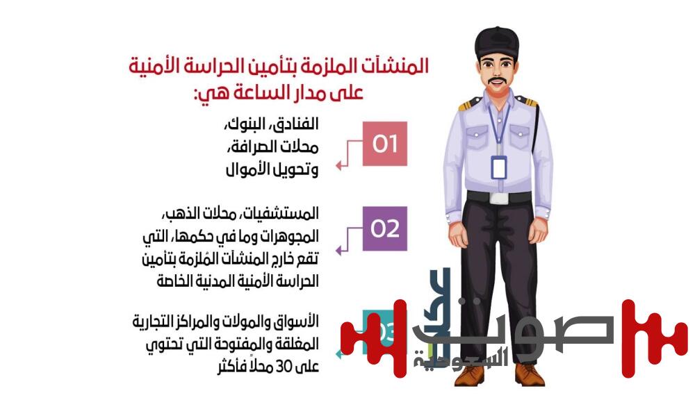 قصر الحراسات الأمنية في 8 أنشطة على وقت العمل
