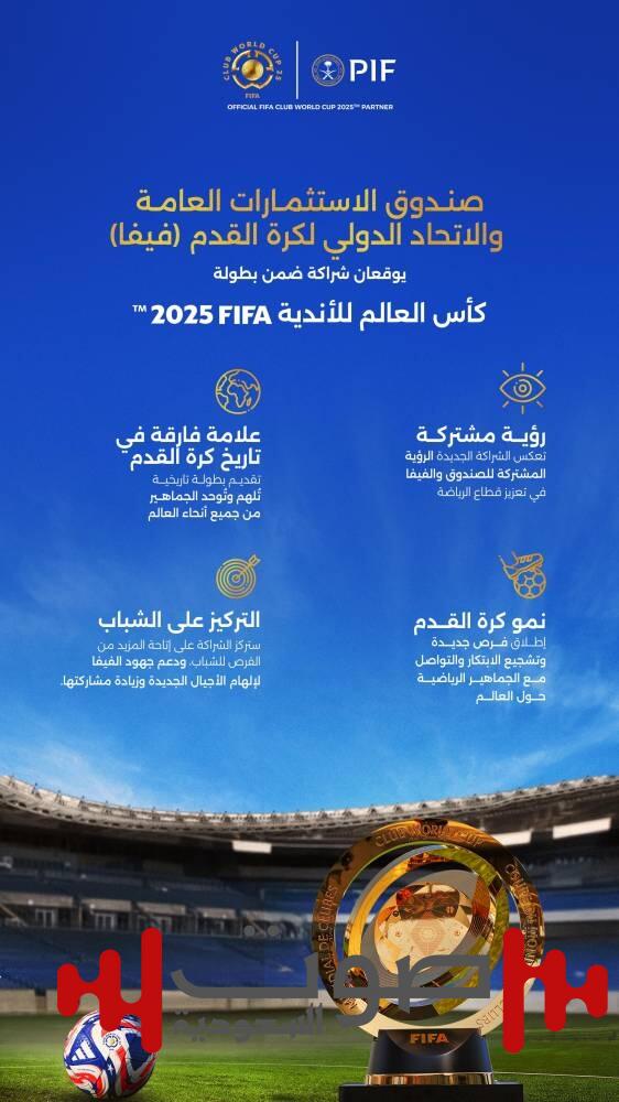 صندوق الاستثمارات و«FIFA» يوقعان شراكة ضمن مونديال الأندية